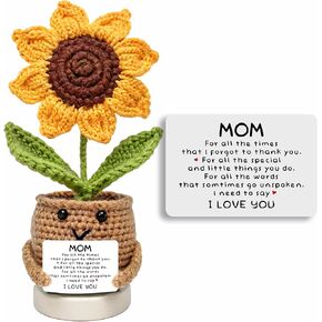 Gifts for Mom from Daughter, Son for Mom, Wife, Women - Moms Birthday Gift Ideas, Birthday Gifts for Moms, Mothers - Best mom Crochet Gift, Positive Crochet Sunflower Handmade