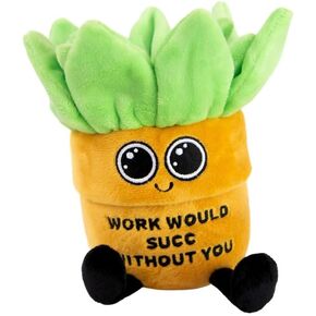 Succulent Plushie - Work Would SUCC Without You Sassy Succulent Plush, Gift for Coworkers, Cute Plush Toy for Gifting