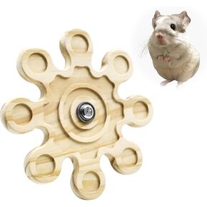 Chinchilla Chew Toys, Natural Wooden Rotating Teeth Grinding Toys, Hanging Chinchilla Cage Accessory and Hamster Exercise Chew Toy for Rabbit, Rat, Bunny, Guinea Pigs, Squirrels