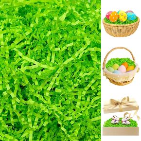 Aouetnay 12 Oz Easter Grass قابلة لإعادة التدوير ، حشو الورق الحشو عيد الفصح الحشائش لحشو سلة الهدايا ، تعبئة الهدايا DIY ومفضلات الحفلات ، الأخضر