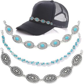 3 Pack Trucker Hat Chains, Hat Chains for Women Trucker Hat, Trucker Hat Accessories Charms and Chains Bulk, Hat Chains for Trucker Hat, Western Trucker Hat Chains Bulk