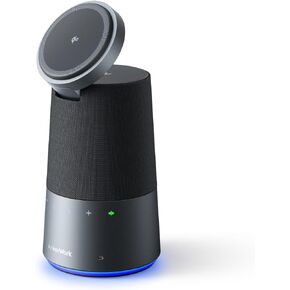 مكبر صوت ankerwork S600 All-in-One ، مكبر صوت Bluetooth مع الميكروفون ، QI2 15W الشحن اللاسلكي ، إلغاء ضوضاء الذكاء الاصطناعي ، حامل هاتف مغناطيسي قابل للتعديل 70 درجة ، صوت 360 درجة (متجدد)