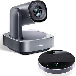 Tenveo PTZ Camera VL20H+M5B حزمة مكبر الصوت 20x بصفنة البصرية FHD 1080P 60FPS USB3.0/HDMI PTZ الكاميرا ومتحدثة متحدثة مع Magicall Bluetooth اللاسلكية لخدمات الكنيسة للمؤتمرات