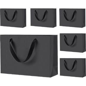 Argivean Black Gift Bags Medium: 6pcs Gift Bags With Handles 12.6x4x8.7 Inch For Wedding Party Birthday Business