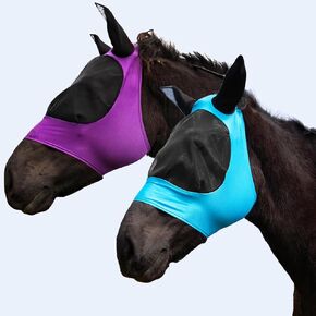 قناع Foxlvda Horse Fly مع مجموعة من الراحة 2 مناسبة النسيج مسدود