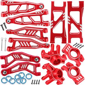 RC Upgrades Part for 1/18 Granite Grom Mega 380 Brushed 4x4 Monster Truck RTR,RC Aluminum Suspension A-Arms,Caster Block,Steering Blocks,w/Bearings,Navy Blue
