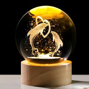 enjinkail 3d Unicorn Clastal Ball مع قاعدة خفيفة من القاعدة الزجاجية الهدايا للنساء للنساء عشاق يونيكورن لعيد عيد ميلاد عيد الميلاد ديكور ديكور الورق