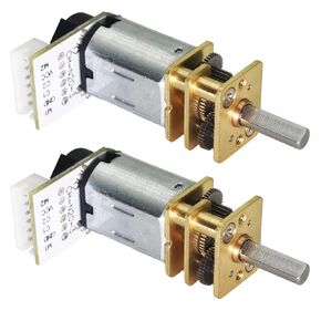 2PCS DC 12V 200 دورة في الدقيقة N20 محرك تشفير مع مستشعر القاعة 3-12V 7.5-3000 دورة في الدقيقة محرك الدقة لـ Arduino (12-200)