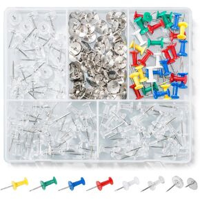 180 PCS دبابيس الدفع ، 4 أنماط إبهام اللوحة للبشرة ولوحة كورك وجدار