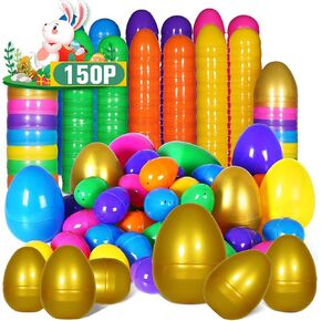 72PCS 3.15" Easter Eggs Large Colorful Bright Plastic Easter Eggs Surprise Toys Blind Bags Assortment Empty Shells, Crafts Basket Stuffers for Party Hunt Games