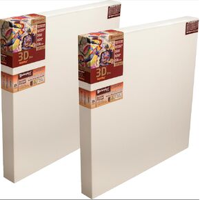 Masterpiece Z2DC-4050 3D Pro 2.5 "Deep Carmel Portrait Smooth 10.3 Oz Cotton Canvas 40" × 50 "White 2 Pack