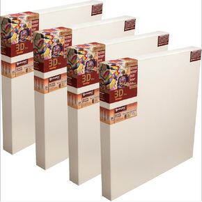 Masterpiece Z4DC-2226 3D Pro 2.5 "Deep Carmel Portrait Smooth 10.3 Oz Cotton Canvas 22" × 26 "White 4 Pack
