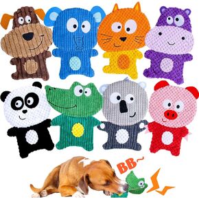 Dog Toys No Stuffing, 3 Pack Plush Dog Squeaky Toys for Small, Medium Breeds, Fun for Indoor Puppies with Squeaker and Crinkle Paper, Pet Entertaining Toys Interactive Teething Chew Toys Dog Toys