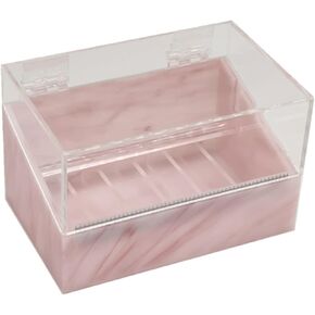 قاطع شريط الرموش الخاطئة المقاومة للغبار - مربع تخزين الأشرطة متعددة الشبكات الأكريليك - يحمل ما يصل إلى 6 لفات (أبيض) in Kuwait