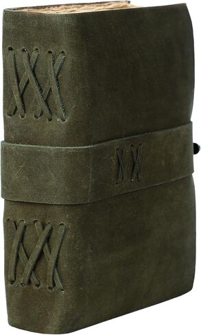 Leather Journal with unlined Deckle Edge Paper 7x5 inch and Vintage Key/Handmade Writing Notebook Diary/Bound Daily Notepad for Men & Women Medium, Sketch/Writing pad for Artists in Kuwait