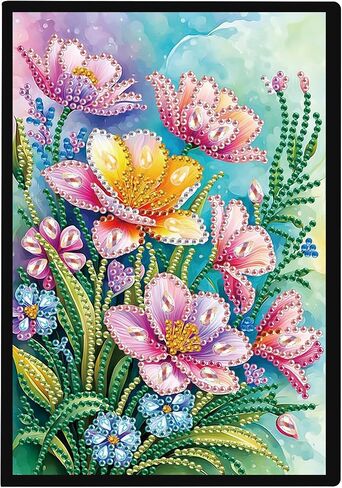JISHSHAY Diamond Art Notebooks Diamond Painting Notebook Diamond Painting Notebook Journal Kits Diamond Painting Journal Notebook 5D Diamond Painting Notebook Journaling Notebooks 5.7×8.26in Flower in Saudi Arabia