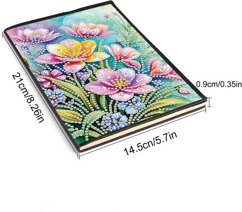 JISHSHAY Diamond Art Notebooks Diamond Painting Notebook Diamond Painting Notebook Journal Kits Diamond Painting Journal Notebook 5D Diamond Painting Notebook Journaling Notebooks 5.7×8.26in Flower in Saudi Arabia