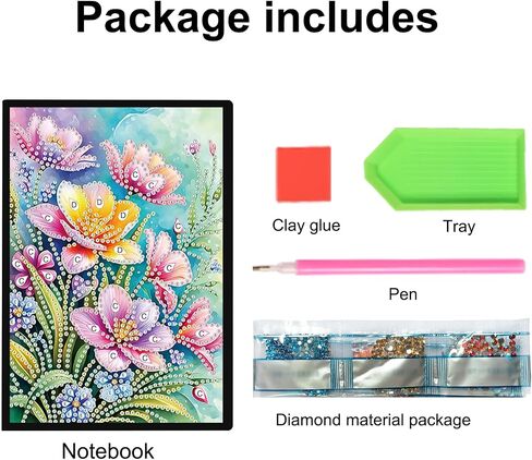 JISHSHAY Diamond Art Notebooks Diamond Painting Notebook Diamond Painting Notebook Journal Kits Diamond Painting Journal Notebook 5D Diamond Painting Notebook Journaling Notebooks 5.7×8.26in Flower in Saudi Arabia