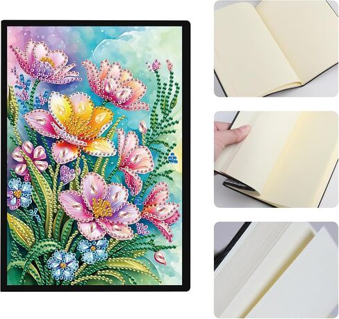 JISHSHAY Diamond Art Notebooks Diamond Painting Notebook Diamond Painting Notebook Journal Kits Diamond Painting Journal Notebook 5D Diamond Painting Notebook Journaling Notebooks 5.7×8.26in Flower in Saudi Arabia