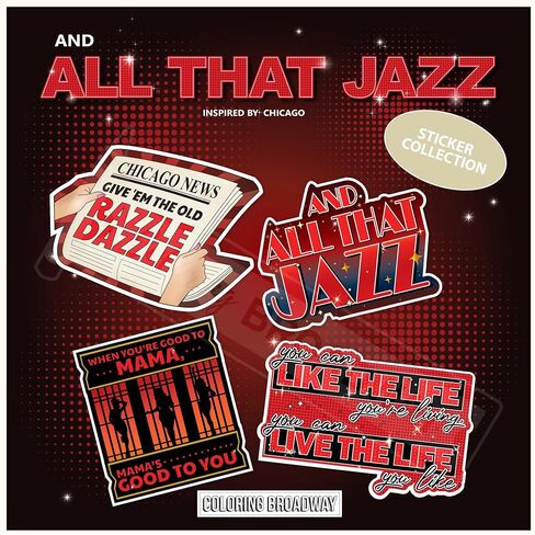 Coloring Broadway - Willkommen and Bienvenue Musical Inspired by Cabaret Broadway Theater Stickers, Musical Merchandise, Die-Cut & Bubble Free Vinyl Stickers (3" x 3" - Set of 4) in Saudi Arabia