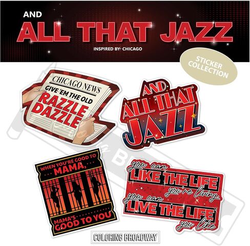 Coloring Broadway - Willkommen and Bienvenue Musical Inspired by Cabaret Broadway Theater Stickers, Musical Merchandise, Die-Cut & Bubble Free Vinyl Stickers (3" x 3" - Set of 4) in Saudi Arabia