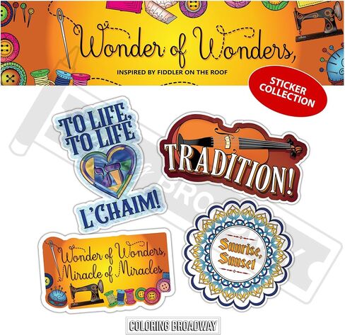 Coloring Broadway - Willkommen and Bienvenue Musical Inspired by Cabaret Broadway Theater Stickers, Musical Merchandise, Die-Cut & Bubble Free Vinyl Stickers (3" x 3" - Set of 4) in Saudi Arabia