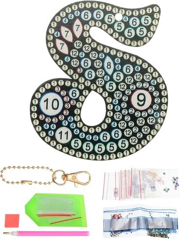 PATIKIL Diamond Art Keychains Diamond Art Painting Letters Keychains Initial Alphabet Kit DIY Crystal Rhinestones Key Chain in Kuwait