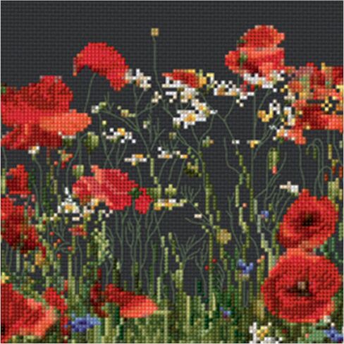 Thea Gouverneur 546A 18 Count Poppies on Aida Counted Cross Stitch Kit, 22" by 18.5", Multicolor in Saudi Arabia