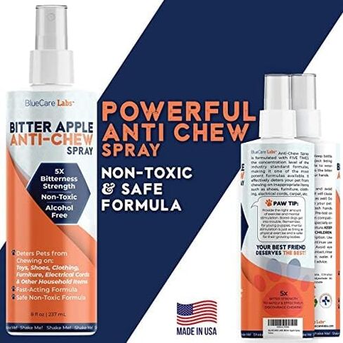 Bitter Apple Spray for Dogs to Stop Chewing Furniture (Made in The USA) - No Chew Spray for Dogs for Plants Paws & Hot Spots Alcohol-Free - No Sting Formula 8oz in Kuwait