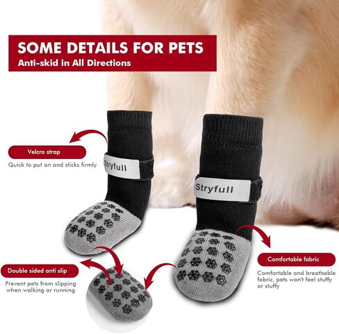 6 PCS Non-Slip Dog Socks to Prevent Licking Paws, Double Sides Grip Dog Socks for Hardwood Floors, Traction Control & Paw Protectors for Small Medium Large Senior Dogs - Size XL in Saudi Arabia