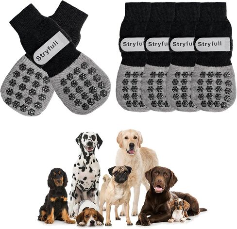 6 PCS Non-Slip Dog Socks to Prevent Licking Paws, Double Sides Grip Dog Socks for Hardwood Floors, Traction Control & Paw Protectors for Small Medium Large Senior Dogs - Size XL in Saudi Arabia