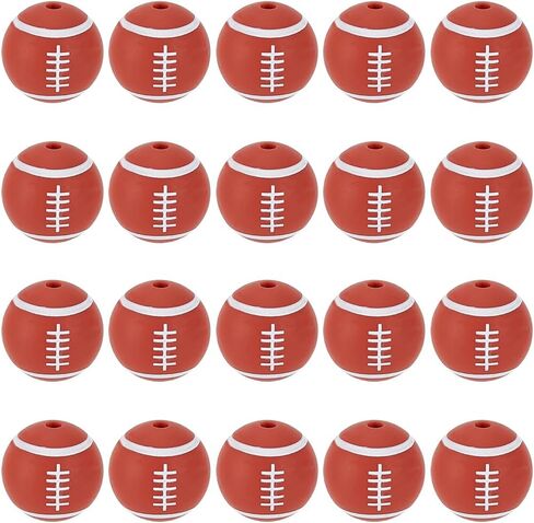 SUNNYCLUE 1 Box 32Pcs Ball Silicone Beads Small Basketball Beads Sports Round Ball Basketball Silicone Beads for Jewelry Making Supplies DIY Accessories Keychain Necklace Bracelet Crafting Beginners in Saudi Arabia