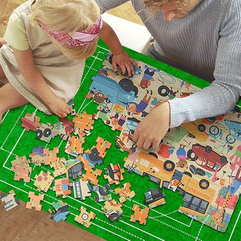 Jigsaw Puzzle Mat Roll Up 1500 Pieces, 46" x 26" Portable Felt Puzzles Board with Travel Storage Bag, Jigsaw Saver Pad Keeper for Adults Teens, Green in Kuwait