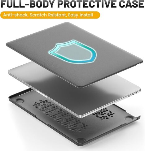 HXCASEAC Case Compatible with MacBook Pro 13 inch Case 2022 2020 with Foldable Stand, Anti-Scratching Protective Hard Shell Cover forA2338, A2289, A2251, A2159, A1989 Fabric, Grayish Blue in Kuwait