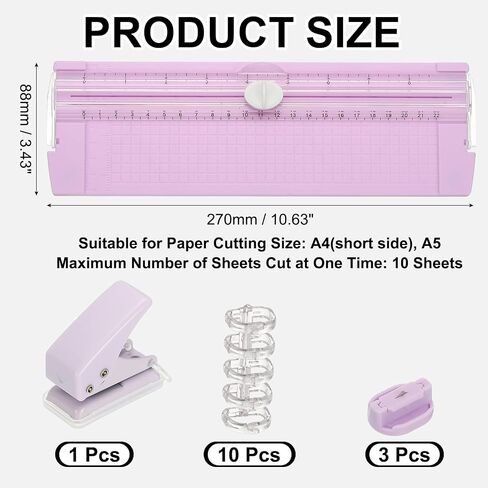 PATIKIL Paper Cutter Trimmer, A4 Straight Portable Paper Slide Paper Slicer with Hole Punch, Replacement Blade and Binder for Craft Cardstock, Label Card, Scrapbook, Green in Saudi Arabia