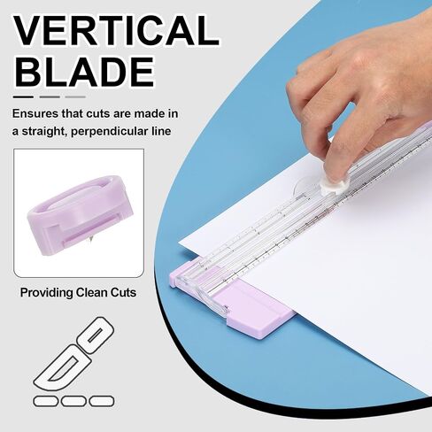 PATIKIL Paper Cutter Trimmer, A4 Straight Portable Paper Slide Paper Slicer with Hole Punch, Replacement Blade and Binder for Craft Cardstock, Label Card, Scrapbook, Green in Saudi Arabia