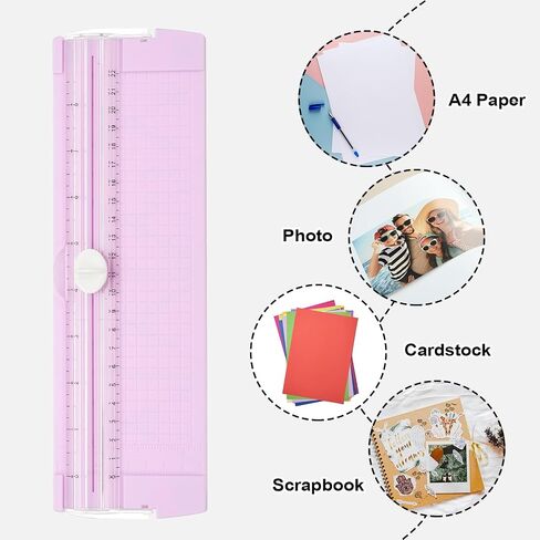 PATIKIL Paper Cutter Trimmer, A4 Straight Portable Paper Slide Paper Slicer with Hole Punch, Replacement Blade and Binder for Craft Cardstock, Label Card, Scrapbook, Green in Saudi Arabia