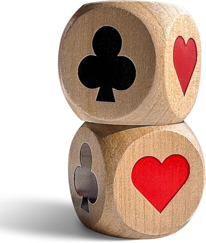 Euchre Trump Marker Dice Big Size 2Inch(5cm), 2pcs Premium Wooden Euchre Cube Trump Indicator, Great Gift for Euchre, Pinochele Playing Cards, and Bridge Players in Saudi Arabia