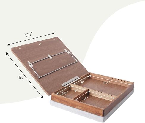 Easel Lap Desk for Adults, Acacia Wood Lap Desk for Laptop with Storage and Cushion, Height Adjusted Laptop Pad for Writing, Drawing, Laptop Work, and More, Fits up to 17.3 Inch Laptop in Saudi Arabia