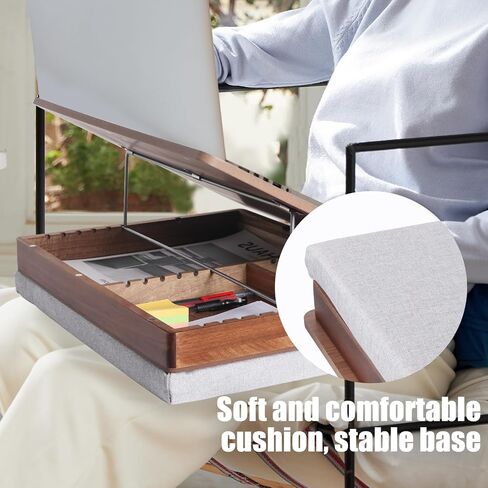 Easel Lap Desk for Adults, Acacia Wood Lap Desk for Laptop with Storage and Cushion, Height Adjusted Laptop Pad for Writing, Drawing, Laptop Work, and More, Fits up to 17.3 Inch Laptop in Saudi Arabia