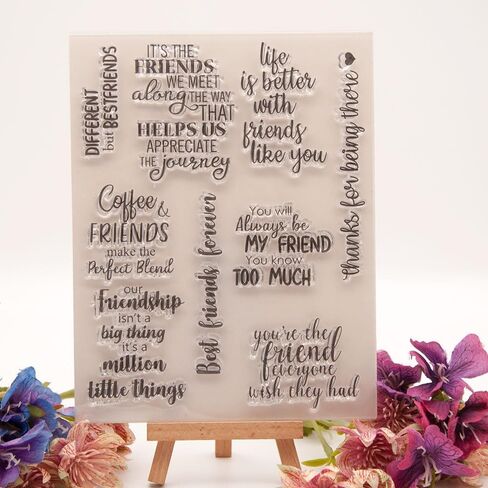 MESYGK Different But Best Friends Friendship Small Blessings Clear Stamps Transparent Silicone Stamp Album Cards Rubber Stamp for Card Making Decoration and DIY Scrapbooking in Saudi Arabia