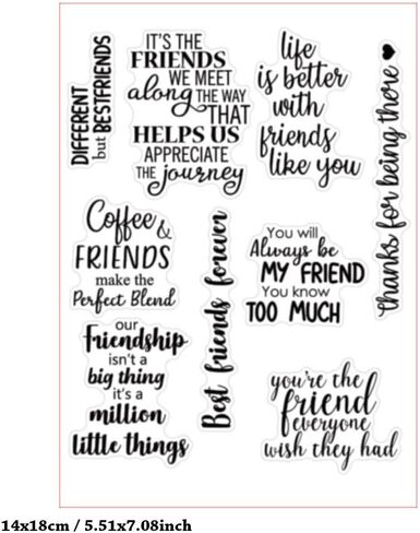 MESYGK Different But Best Friends Friendship Small Blessings Clear Stamps Transparent Silicone Stamp Album Cards Rubber Stamp for Card Making Decoration and DIY Scrapbooking in Saudi Arabia