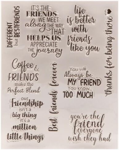 MESYGK Different But Best Friends Friendship Small Blessings Clear Stamps Transparent Silicone Stamp Album Cards Rubber Stamp for Card Making Decoration and DIY Scrapbooking in Saudi Arabia