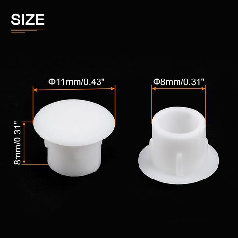 10mm x 12.5mm x 8mm(Dia. x Cap Dia. x H) Screw Hole Plugs - 30Pack - Good for Furniture Cupboard Wardrobe - Plastic Fastener Hole Caps - Brown in Saudi Arabia