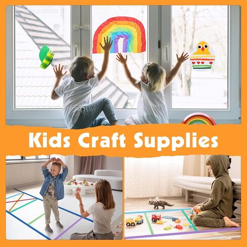 12 Pcs Colored Masking Tape Craft Tape Roll for Kids Teaching Supplies, 1Inch ×14Yard Colorful Painters Tape for Art Coding Labeling Classroom Decoration in Saudi Arabia