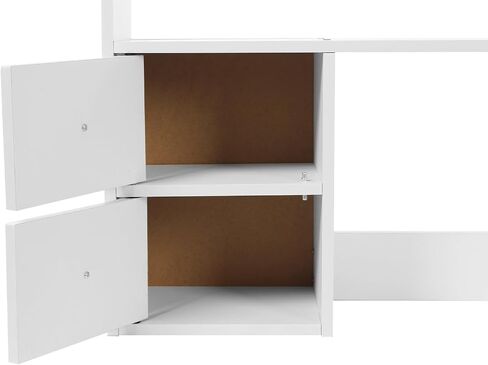 Desk Hutch, Desktop Hutch with 8 Shelves & 4 Drawers, Vanity Desk with Hutch Top Only, Extendable Small Desk Shelf for Top of Desk, Desktop Bookcase Bookshelf for Home Office in Saudi Arabia