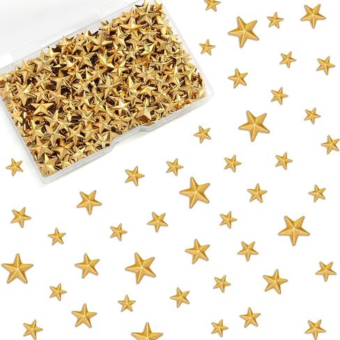1000 Pcs Iron on Gold Star Mini Hotfix 8mm 10mm 13mm Flat Back Glue Studs Iron on Star Patches for Clothing Shoes Bags Dress Hat Pants Repair Decoration and DIY Craft in Saudi Arabia