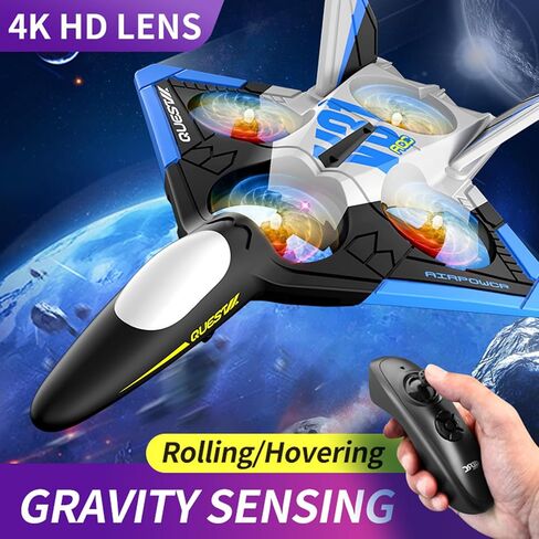 GoolRC RC Plane with Camera 4K, 6CH RC Airplane, 2.4GHz Remote Control Airplane, Foam RC Glider, Easy to Fly RC Aircraft, V31 RC Jet Fighter with 3D Flips, Gravity Sensing, Headless Mode, 3 Batteries in Saudi Arabia