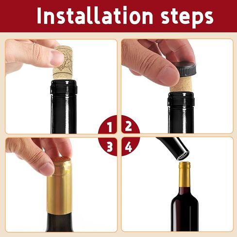 60 PCS Wine Bottle Resealer Kit Includes 30 PVC Heat Shrink Capsules and 30 T-Shape Wine Bottle Cork Stopper, Wine Preservation Set for Cruise Wine Sealer for Making Cellars and Home Use in Saudi Arabia