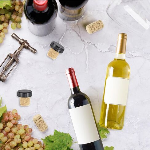 60 PCS Wine Bottle Resealer Kit Includes 30 PVC Heat Shrink Capsules and 30 T-Shape Wine Bottle Cork Stopper, Wine Preservation Set for Cruise Wine Sealer for Making Cellars and Home Use in Saudi Arabia